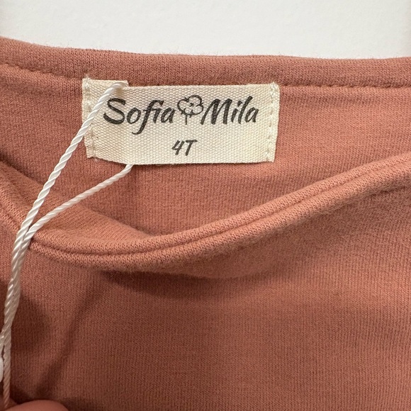 NWT Sofia Mila Organic Cotton Kids Rompers 4T - Cream and Rust - Picture 4 of 12
